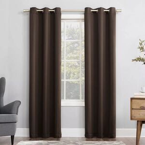 54"x84" Brown Blackout Grommet Curtain Panel, Kenneth Energy Saving, Sun Zero‎ 1